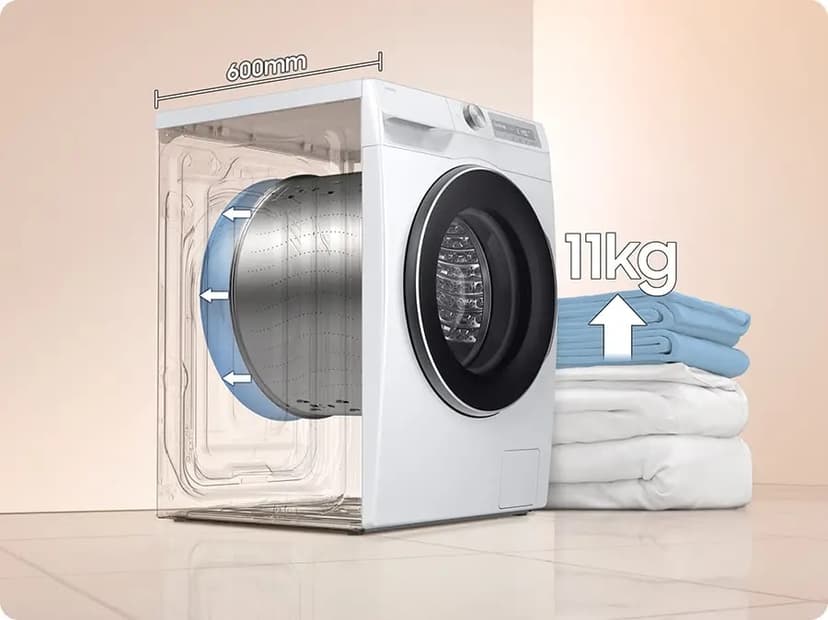 Samsung Series 6 WW11DG6B85LE – Lave‑linge Ecobubble 11 kg, 1400 trs/min, Blanc
