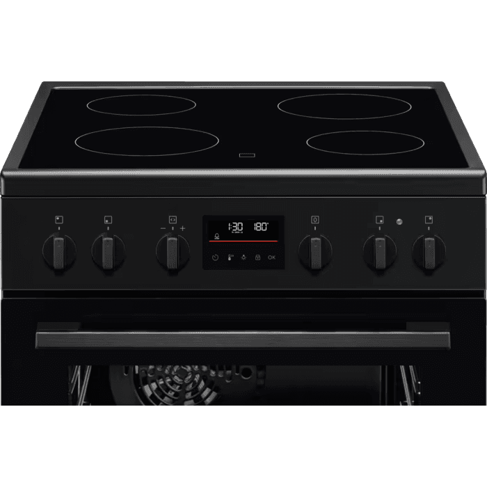 Cuisinière Vitrocéramique ELECTROLUX EKR648923K – 60 cm – 4 foyers Hi-Light – Four électrique – Pose libre