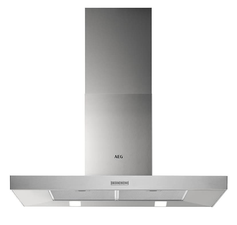 Hotte AEG DBB4950M – 90 cm Inox, Murale Décorative, 603 m³/h, Silencieuse et Éco-énergétique (Classe A)