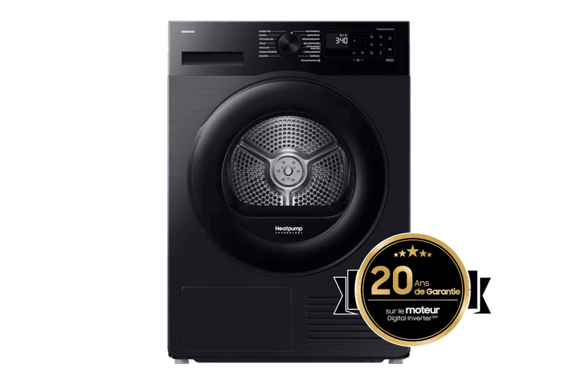 Sèche-linge pompe à chaleur Samsung Ppe chal.9kg.rapid35min.ia.65d dv90dg52a0ab